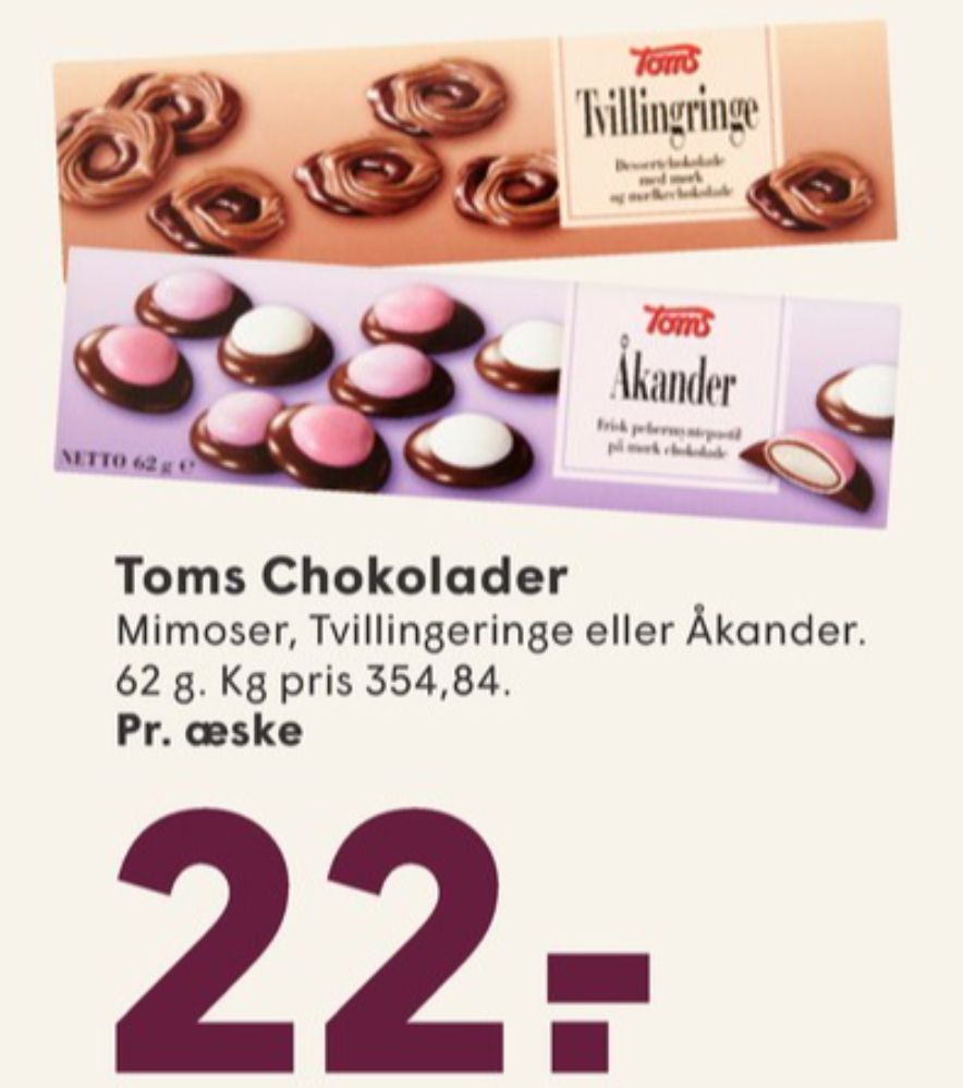 Toms Tvillingeringe, Dessertchokolade