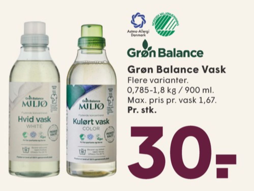 Grøn Balance, Vaskemiddel-flydende