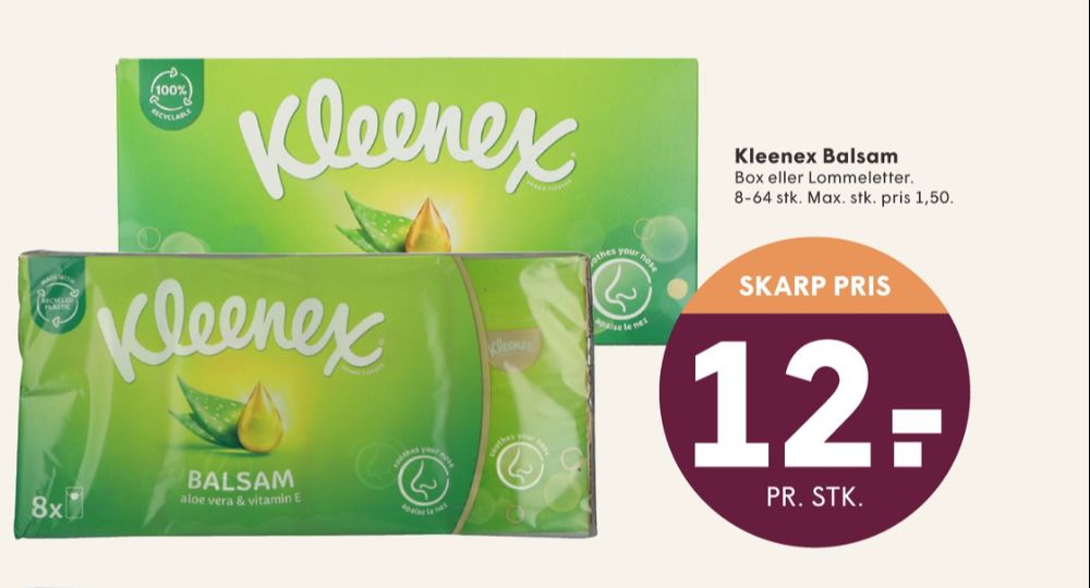 Kleenex, Lommetørklæder