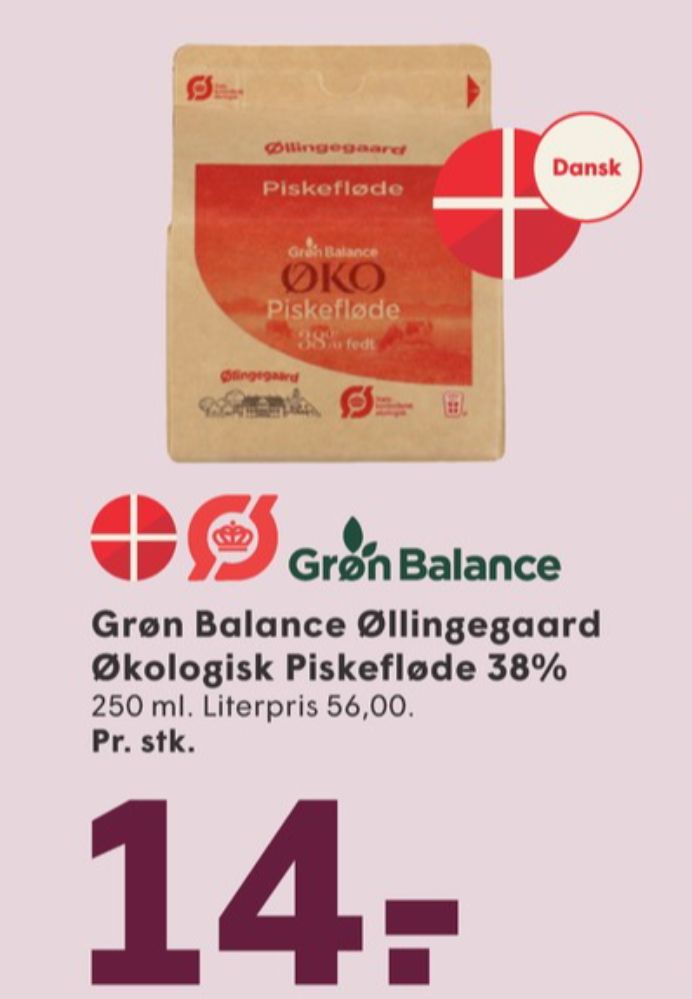 Grøn Balance Øllingegaard, Piskefløde 38%