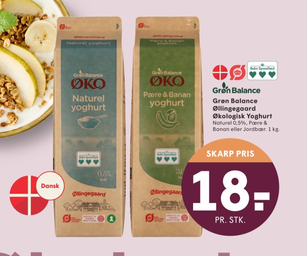 Grøn Balance Øllingegaard, Jordbær Yoghurt 