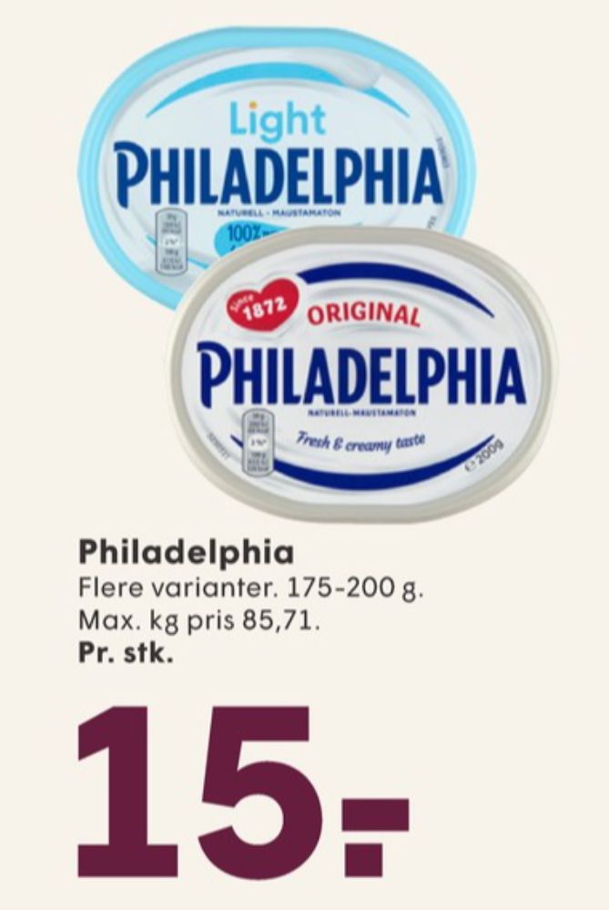 Philadelphia, Flødeost Light
