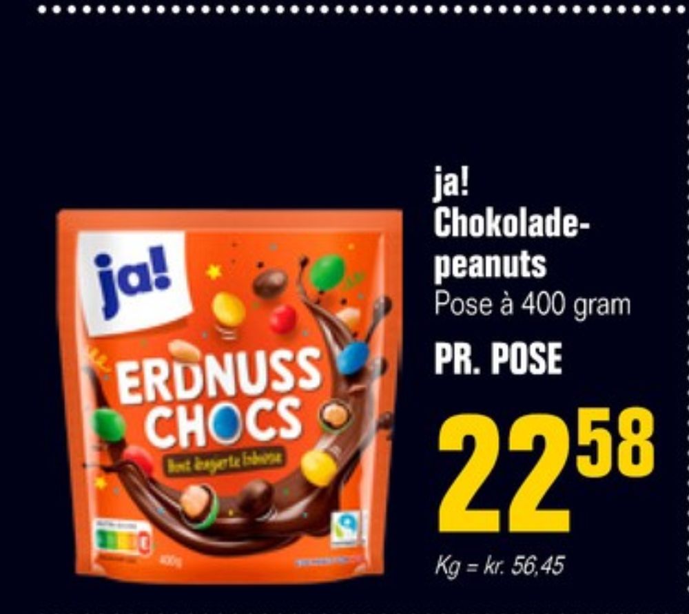 ja!, Chokoladepastiller Peanut