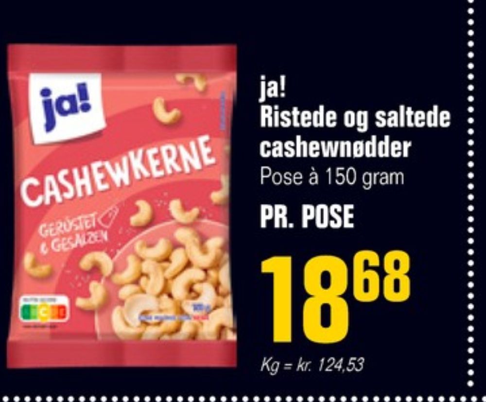 ja!, Ristede og saltede Cashewnødder