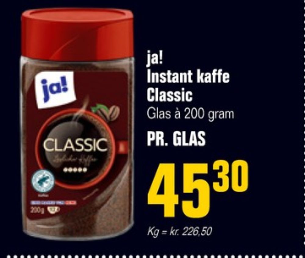ja! Classic, Instant Kaffe