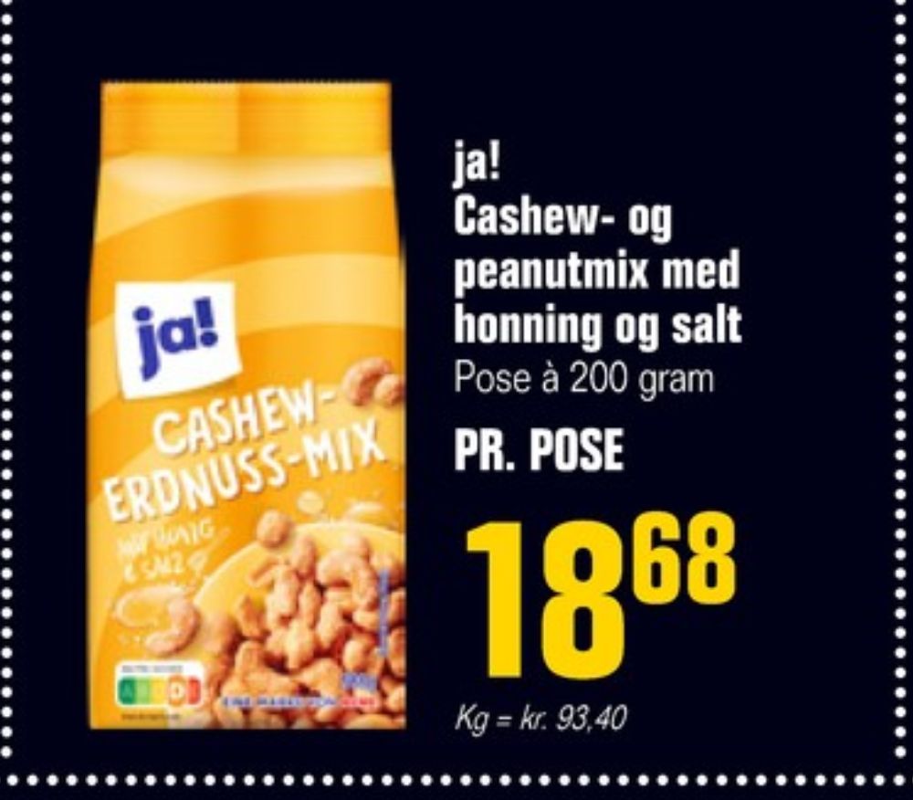ja!, Cashew- og Peanutmix med Honning og Salt