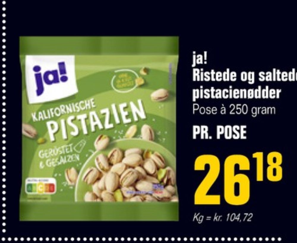 ja!, Ristede og saltede Pistacienødder