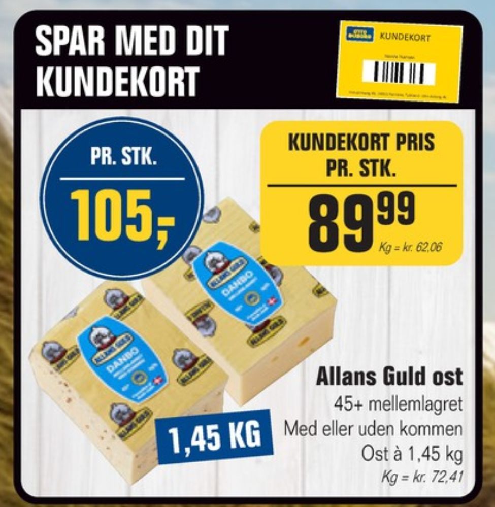 Allans Guld, Skæreost Danbo Mellemlagret