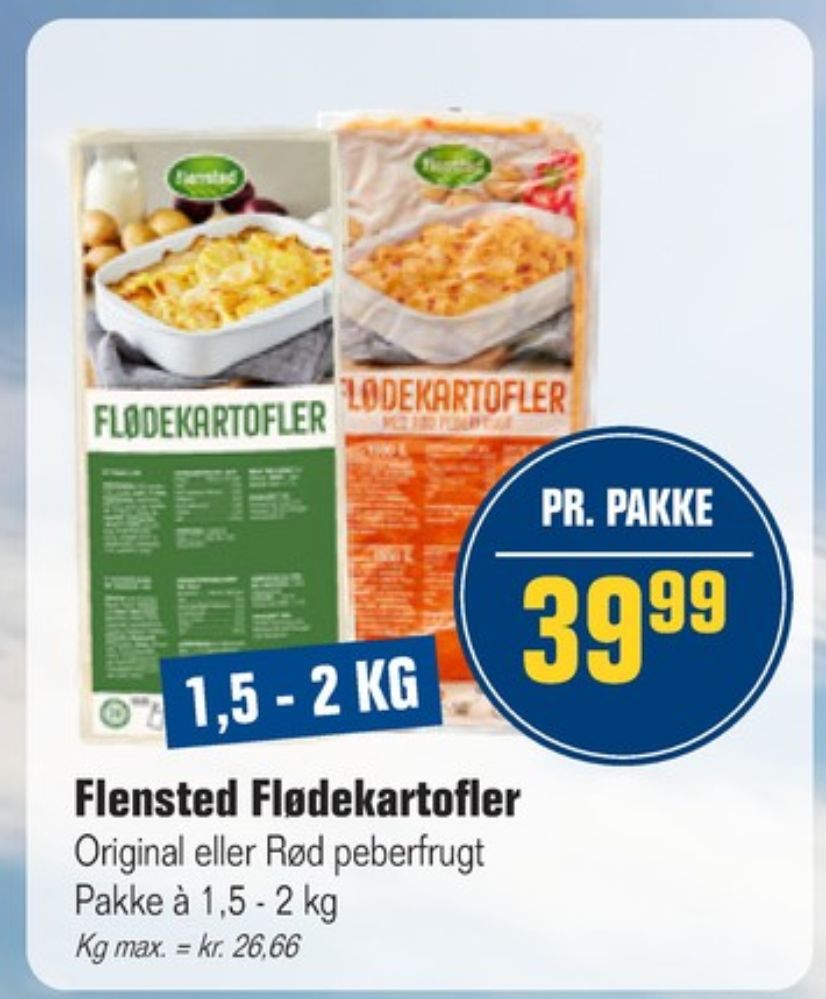 Flensted, Flødekartofler med Rød Peber