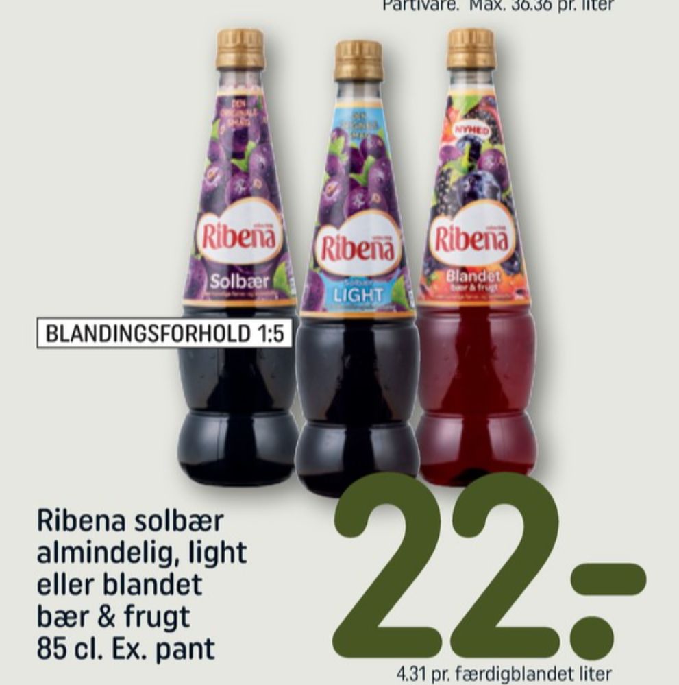 Ribena, Solbær Light Frugtsaft