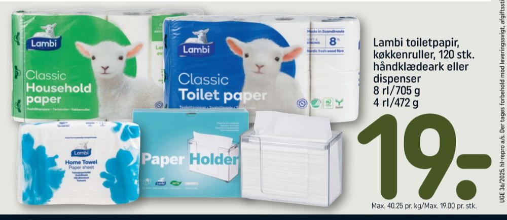 Lambi, Håndklædeark