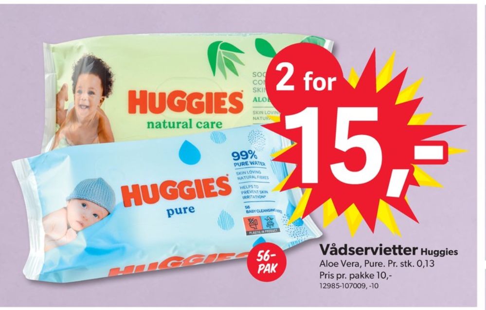 Huggies, Vådservietter