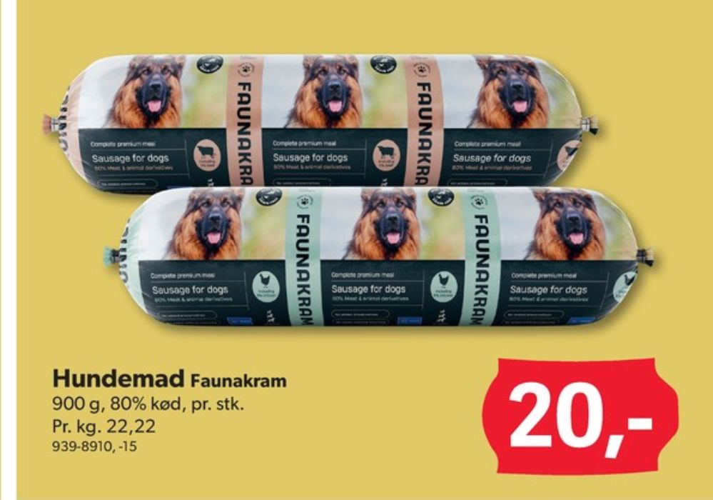 Faunakram, Hundefoder