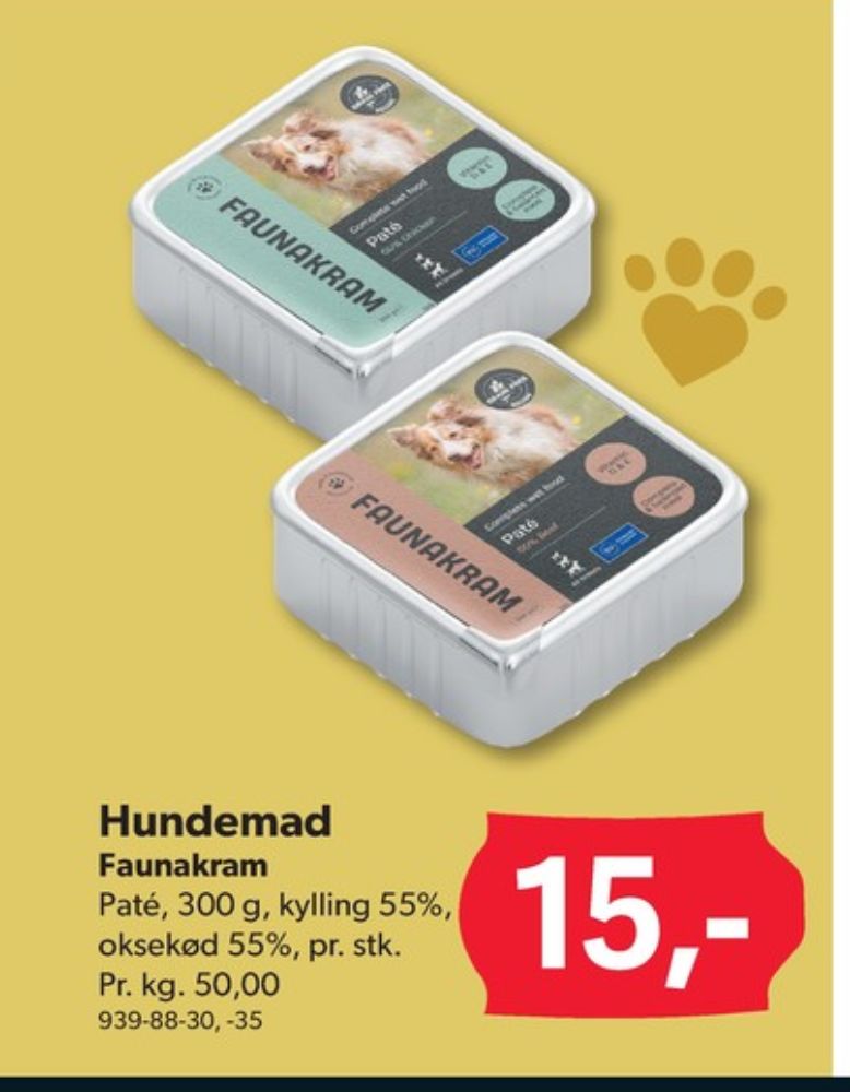 Faunakram, Hundefoder