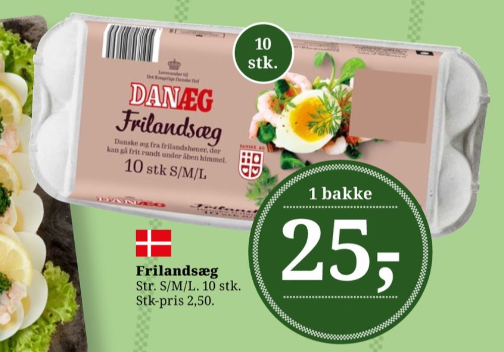 Danæg, Frilandsæg S/M/L
