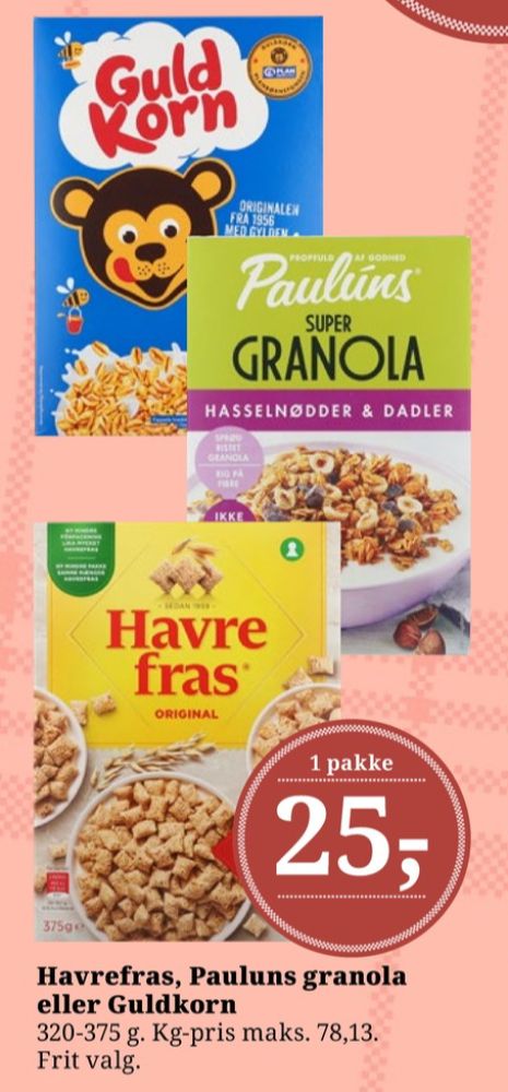 Pauluns, Granola Hasselnød, mandel & hindbær