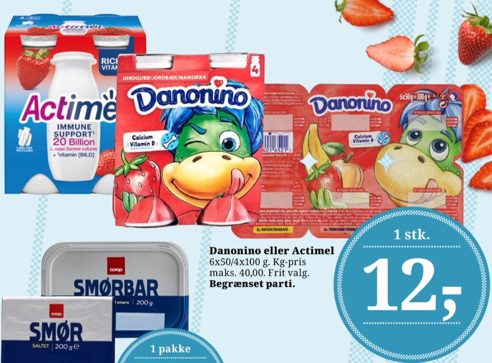 Danone Danonino, Jordbær, Banan & Abrikos yoghurt
