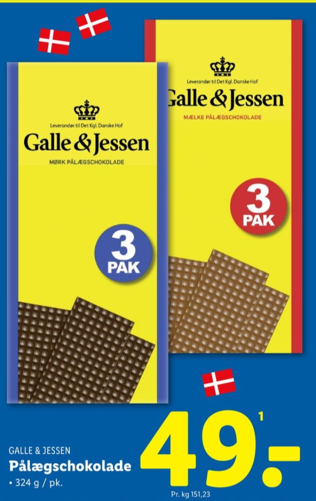 Galle & Jessen, Pålægschokolade Mørk