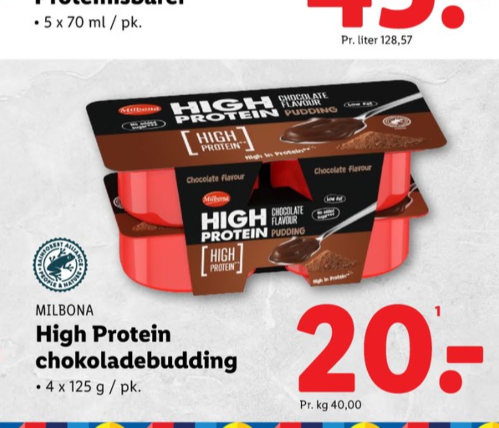 Milbona, High Protein Pudding Chocolate