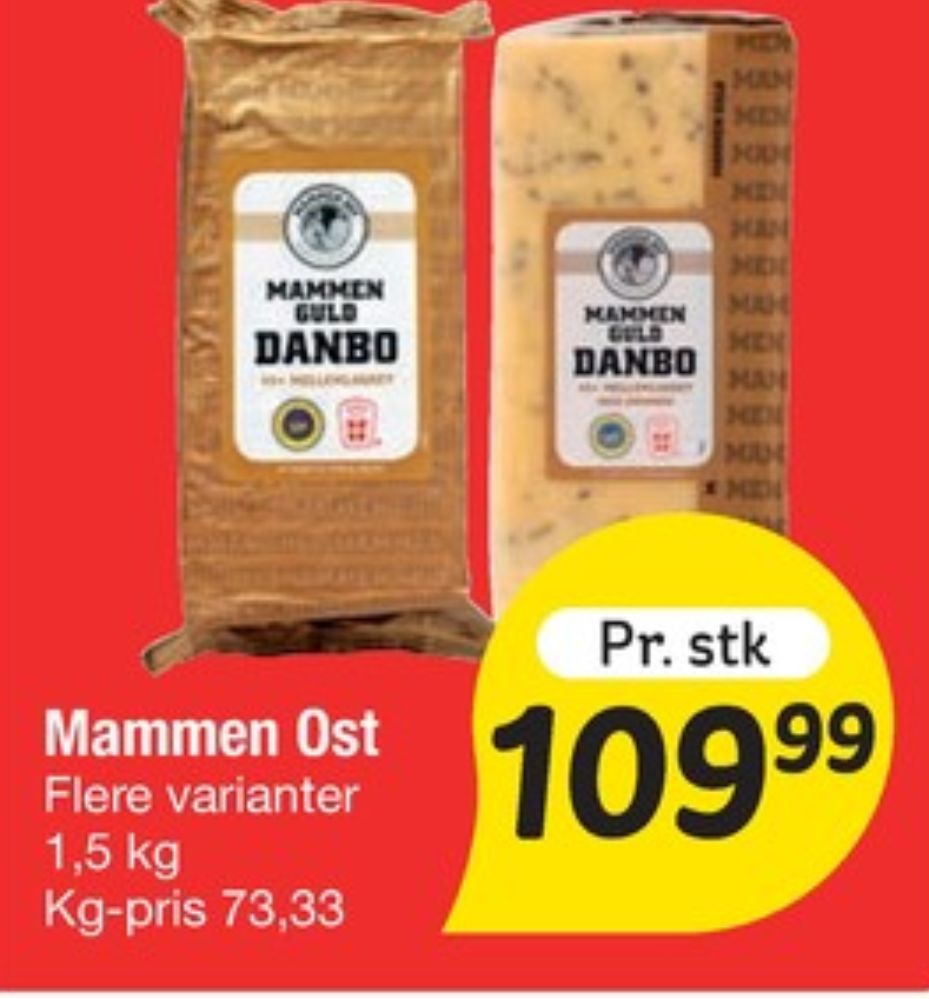 Mammen, Skæreost Danbo Guld Mellemlagret