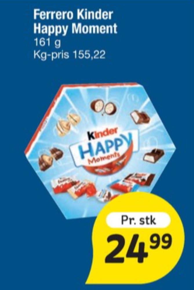 Kinder Happy Moments, Chokolade