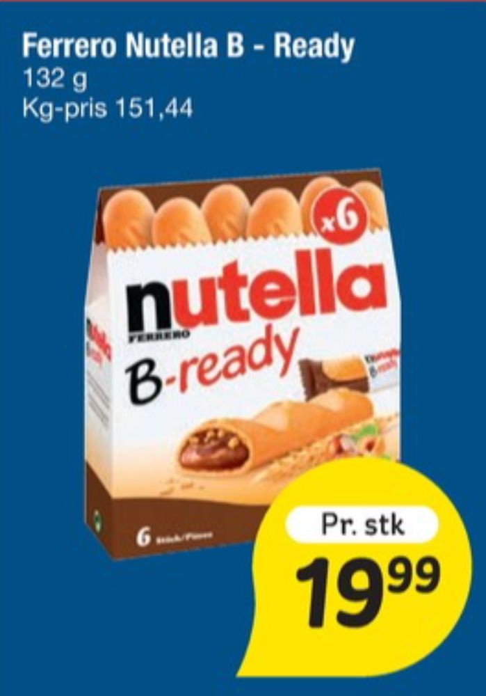 Nutella B-ready, Chokoladestænger