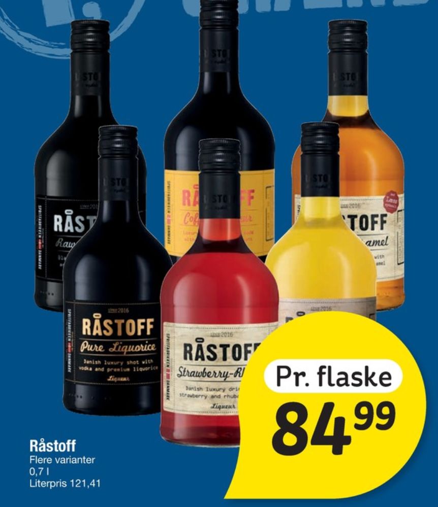 Råstoff Jordbær-Rabarber, Shots