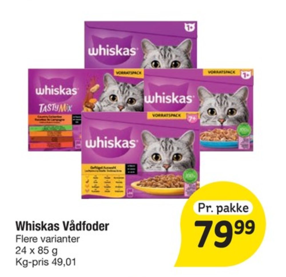 Whiskas, Kattefoder