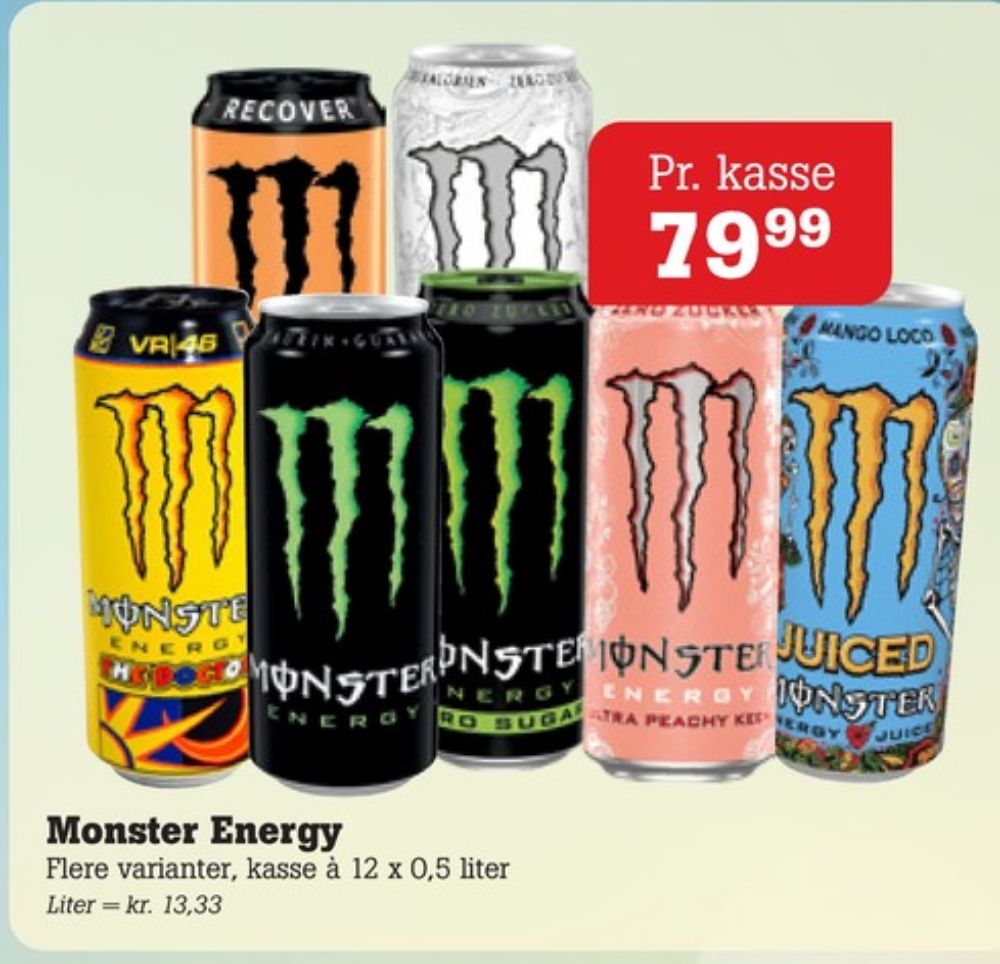Monster Rehab Peach Tea, Energidrik 12 pk.