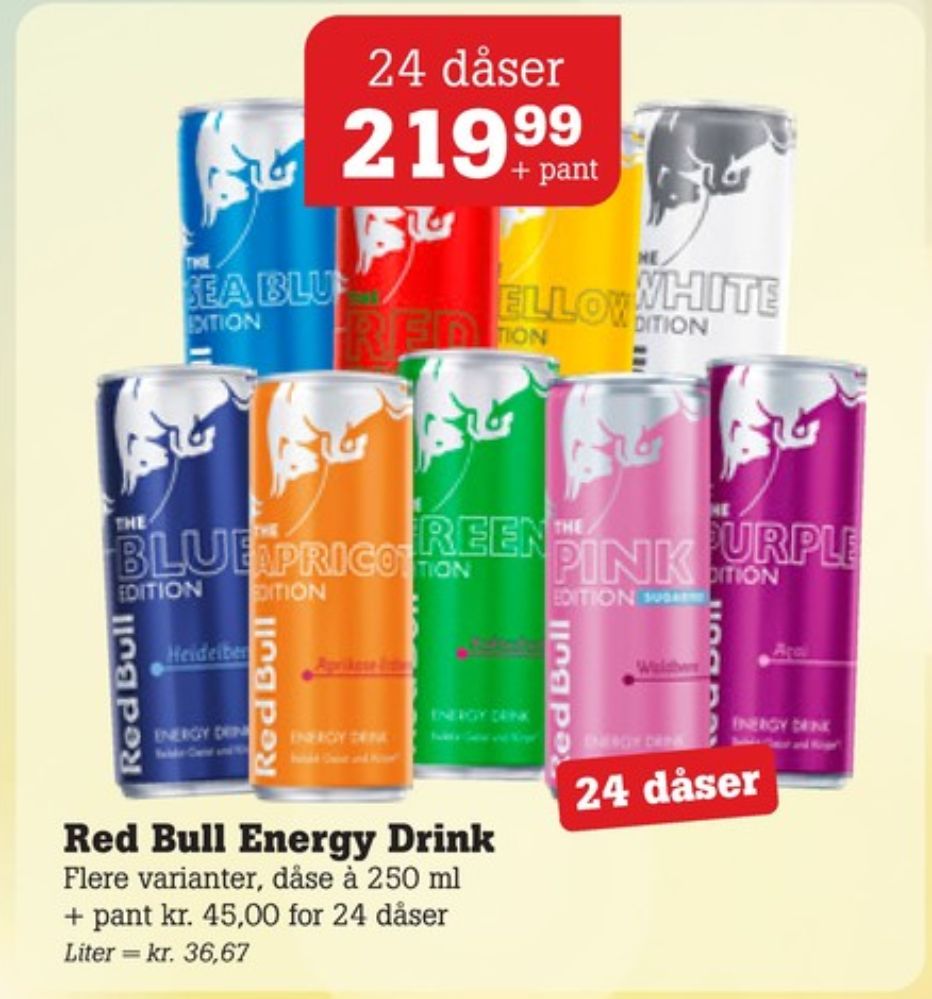 Red Bull The Sea Blue Edition, Energidrik 24 pk.