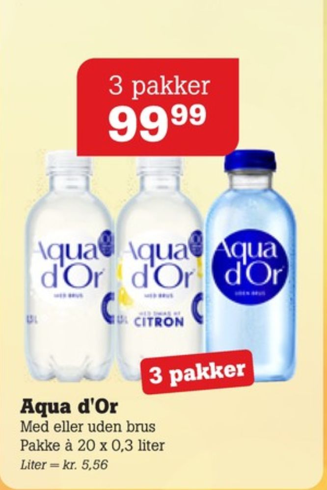 Aqua d'Or, Mineralvand med brus Citron 20 pk.