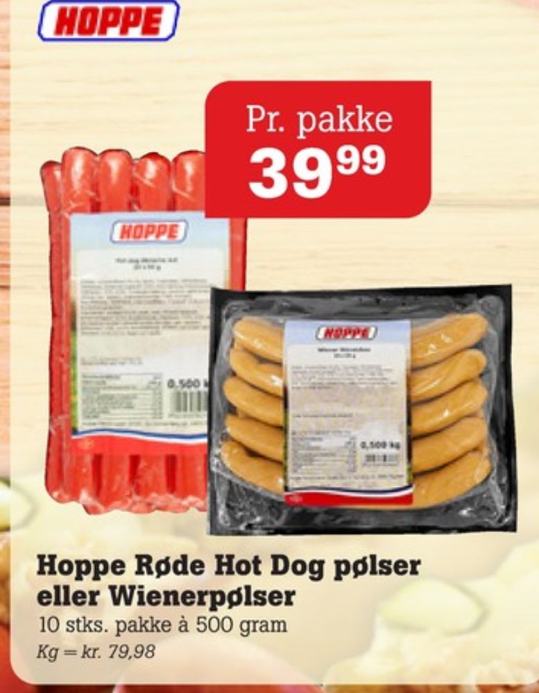 Hoppe, Wienerpølser