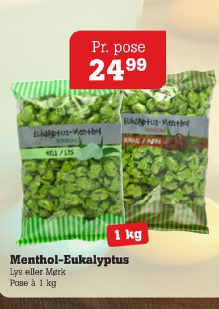 Trimex Euka Menthol , Bolsjer Mørk Menthol