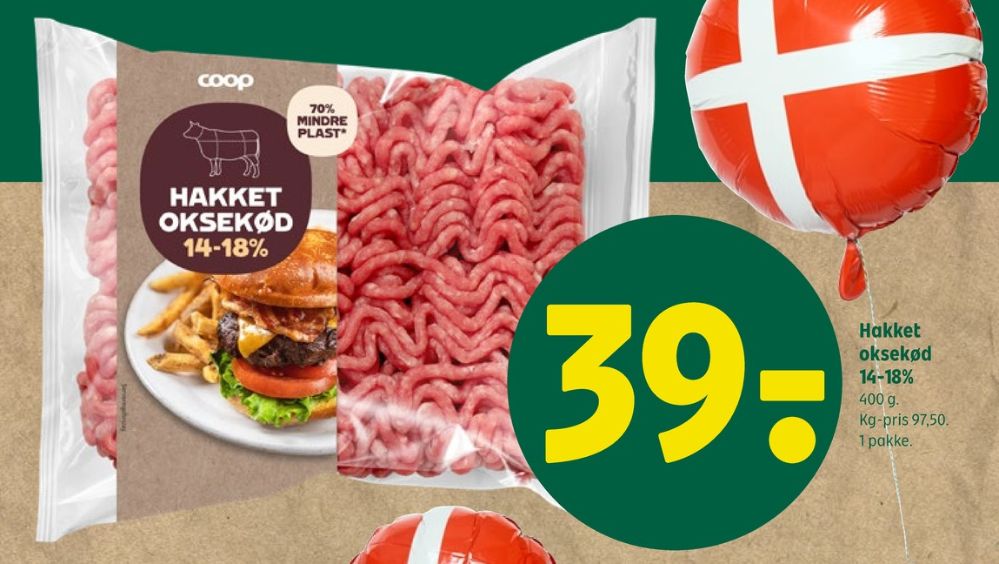 Coop, Hakket oksekød 14-18%
