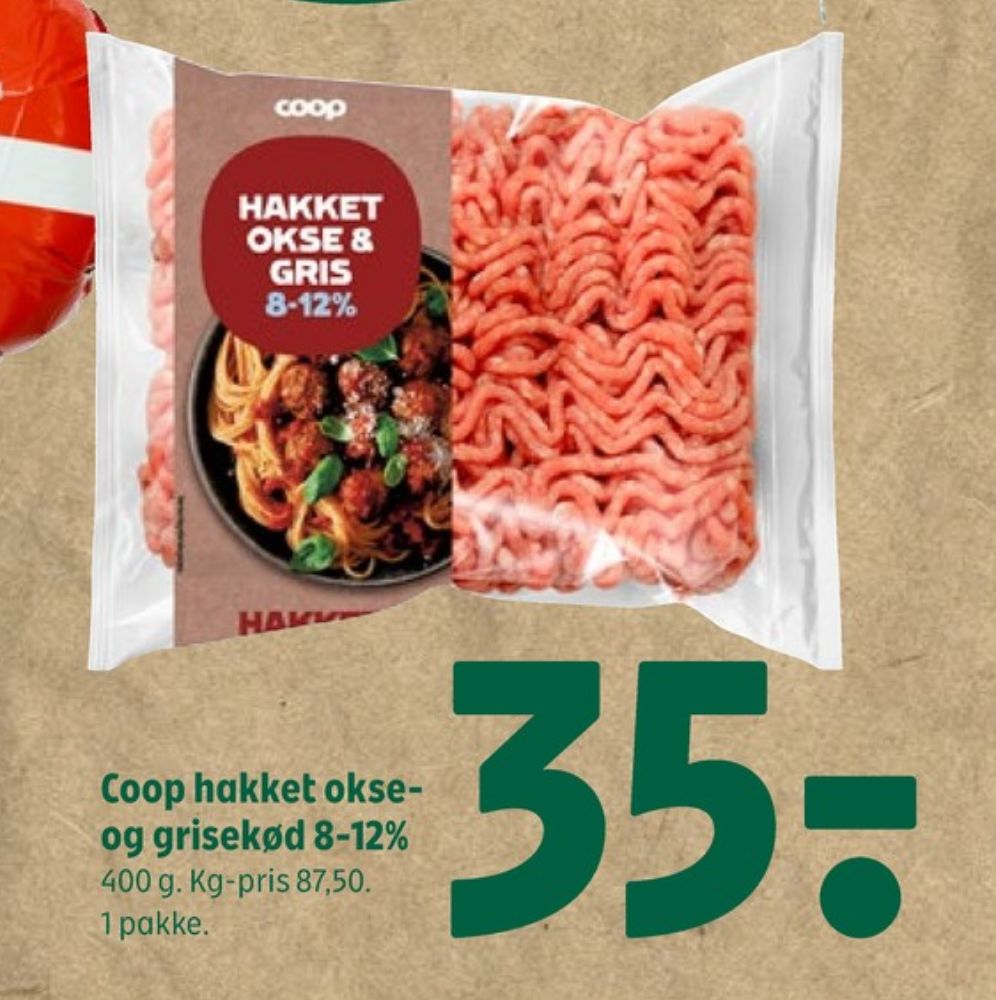 Coop, Hakket kalv og grisekød 8-12%