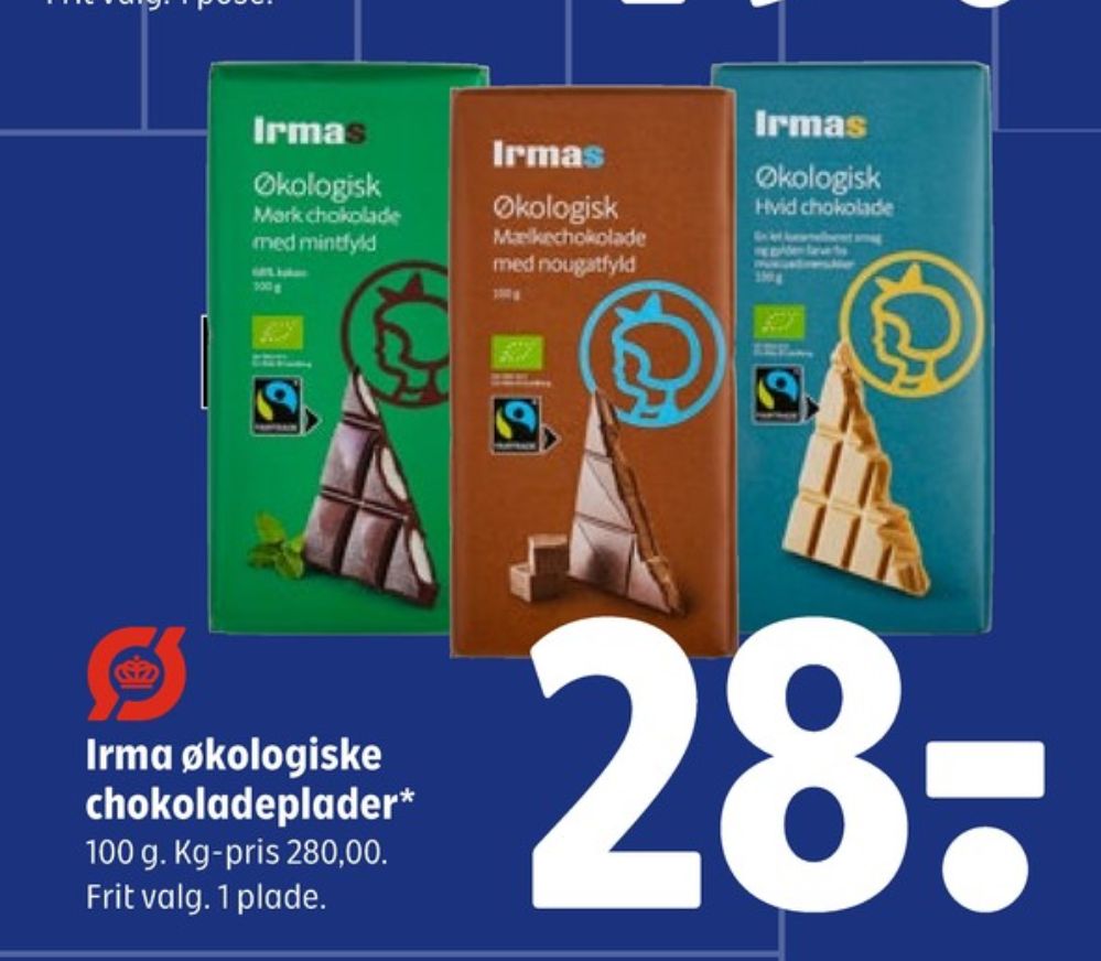 Irmas, Chokoladeplade Hvid Chokolade