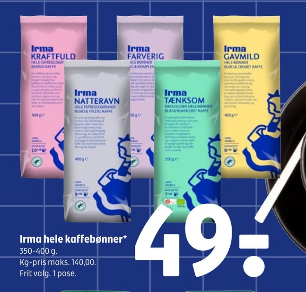 Irmas Farverig, Kaffebønner