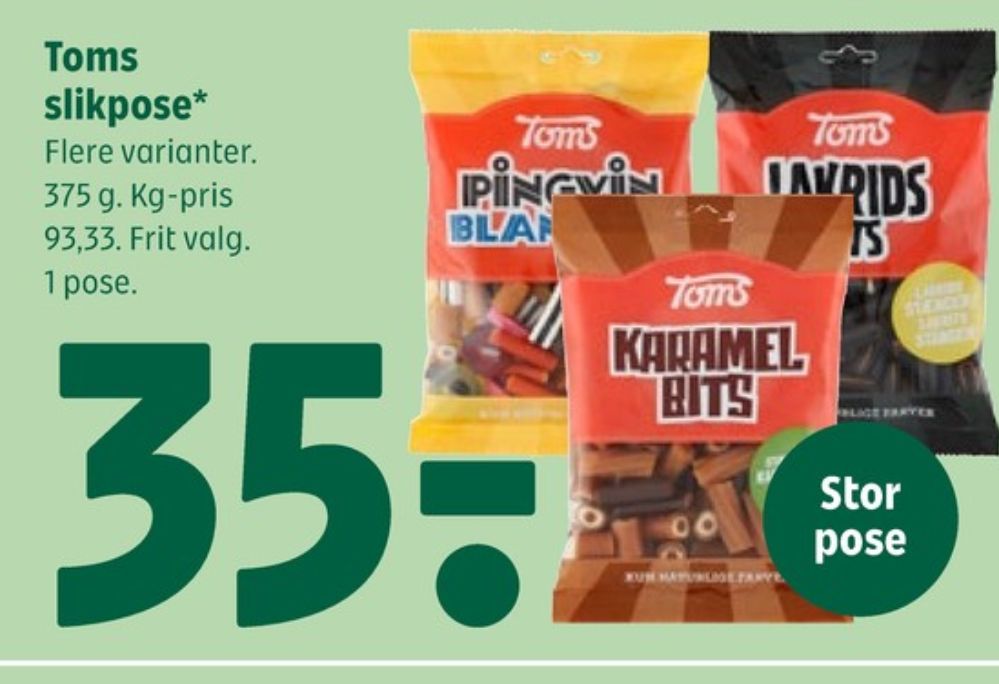 Toms Pingvin Blanding, Slikposer