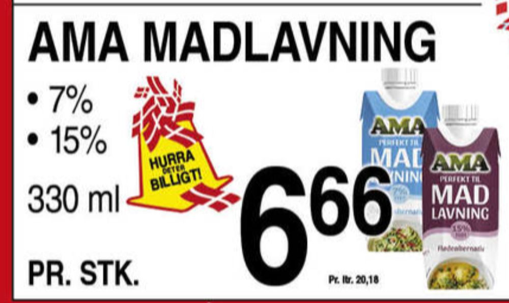 Ama, Madlavningsfløde 15 %