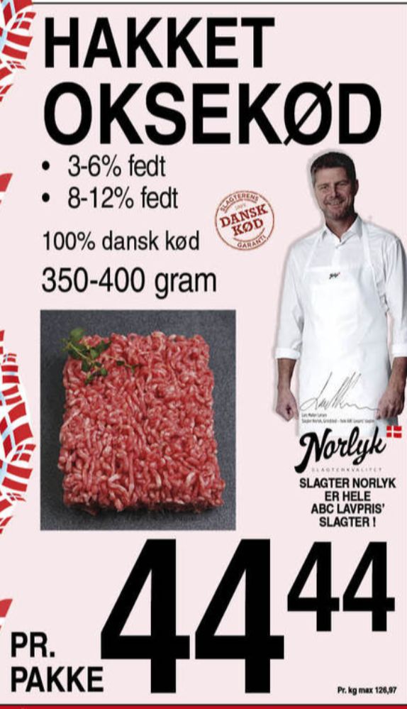 Norlyk Slagter, Hakket oksekød 8-12%