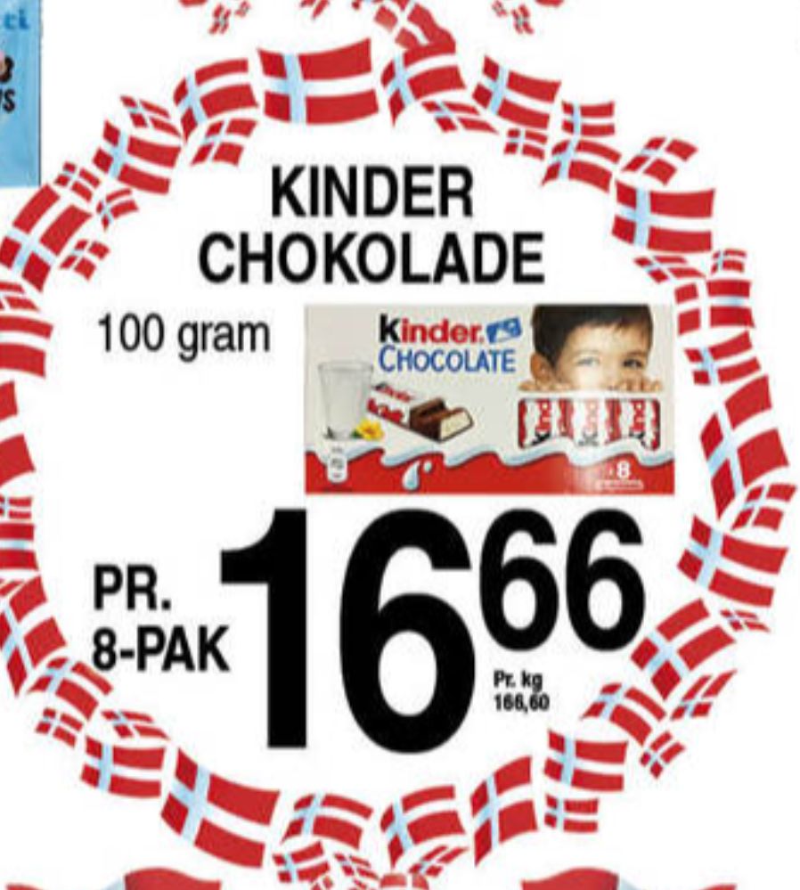Kinder Chocolate, Chokoladestænger