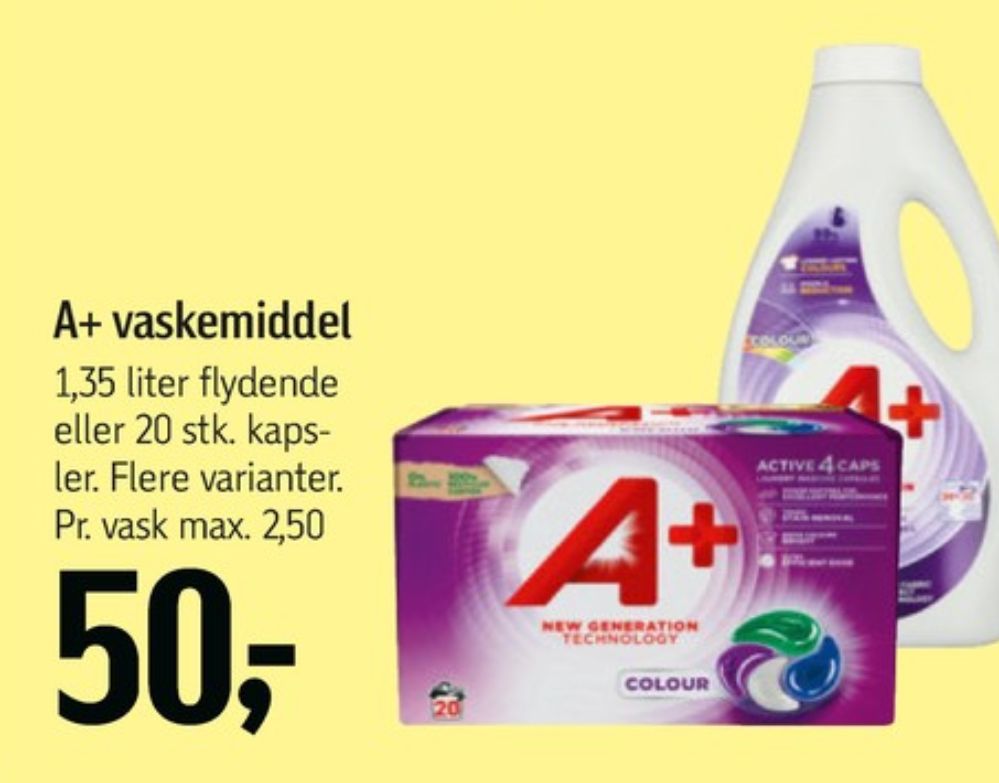 A+, Vaskemiddel-tabs