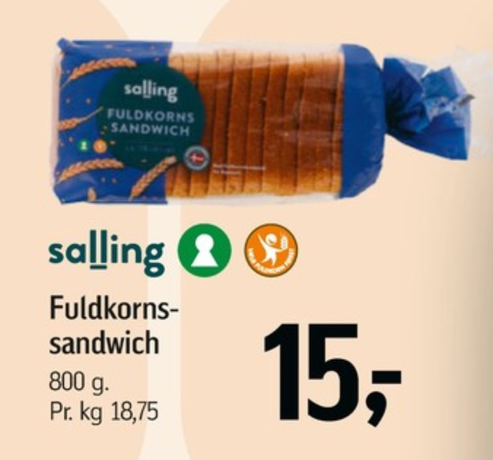 Salling, Fuldkornssandwich
