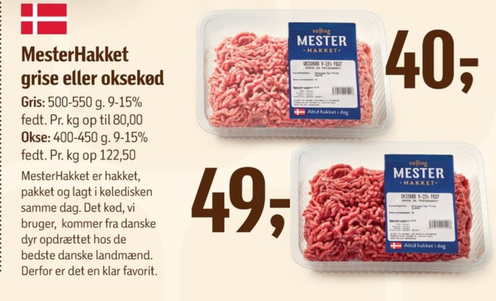 Salling Mester Hakket, Hakket oksekød 9-15%