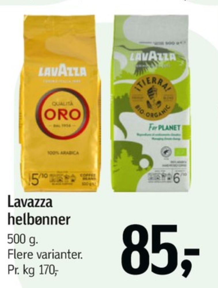 LavAzza Tierra, Kaffebønner