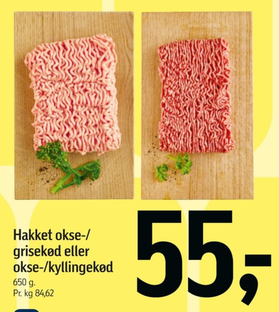 Hakket okse & Kyllingekød