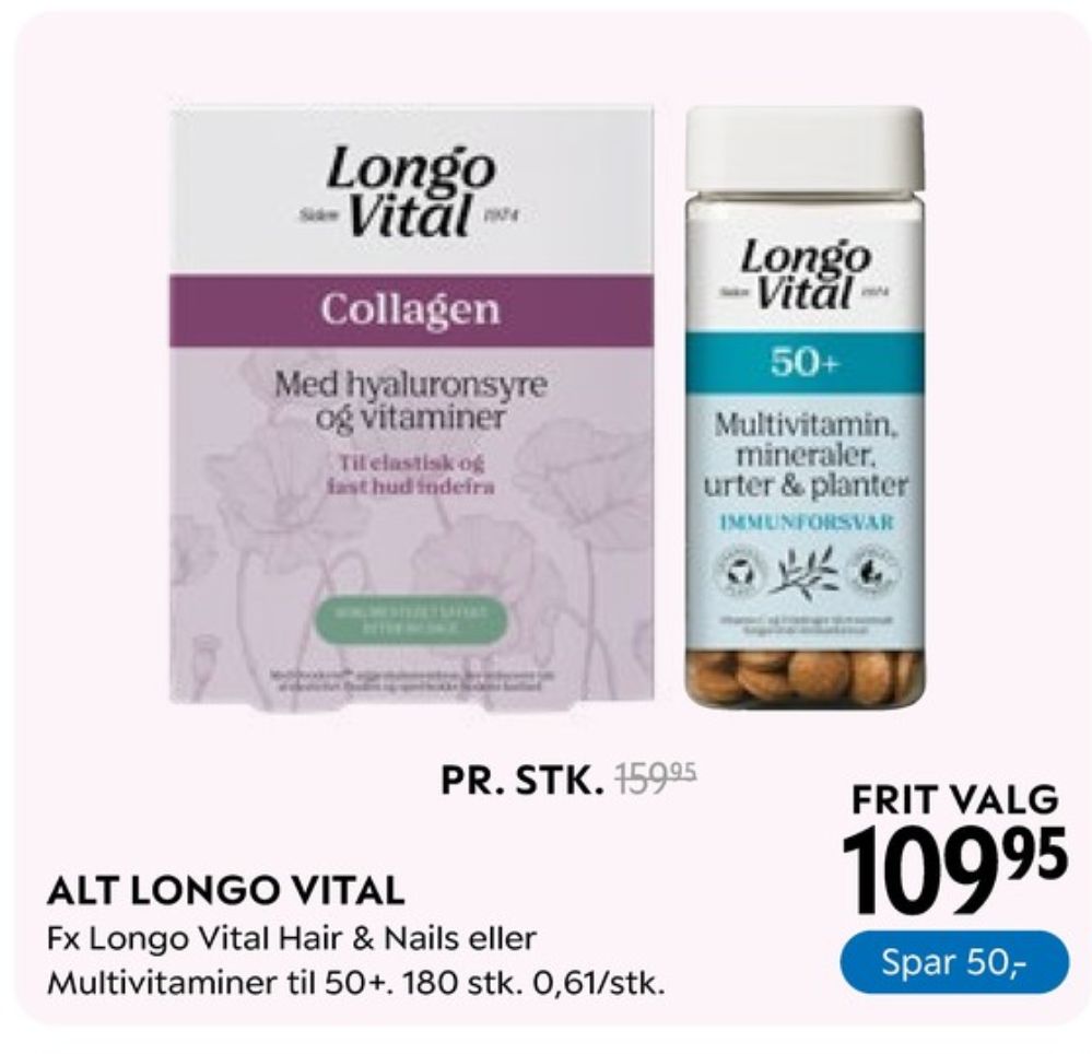 Longo Vital, Vitaminer