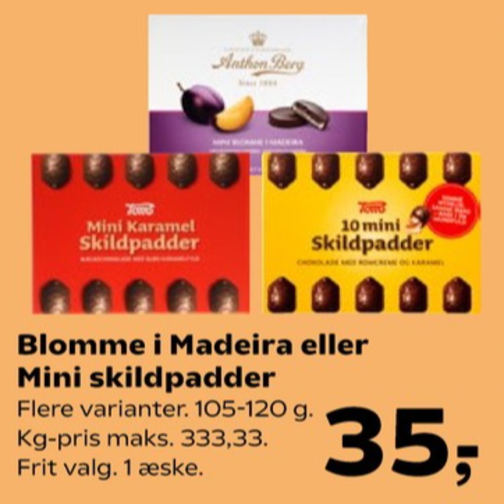 Anthon Berg, Marcipantærter Mini Blomme i Maderia