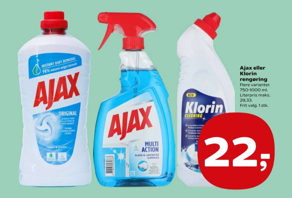 Ajax, Rengøring - universal