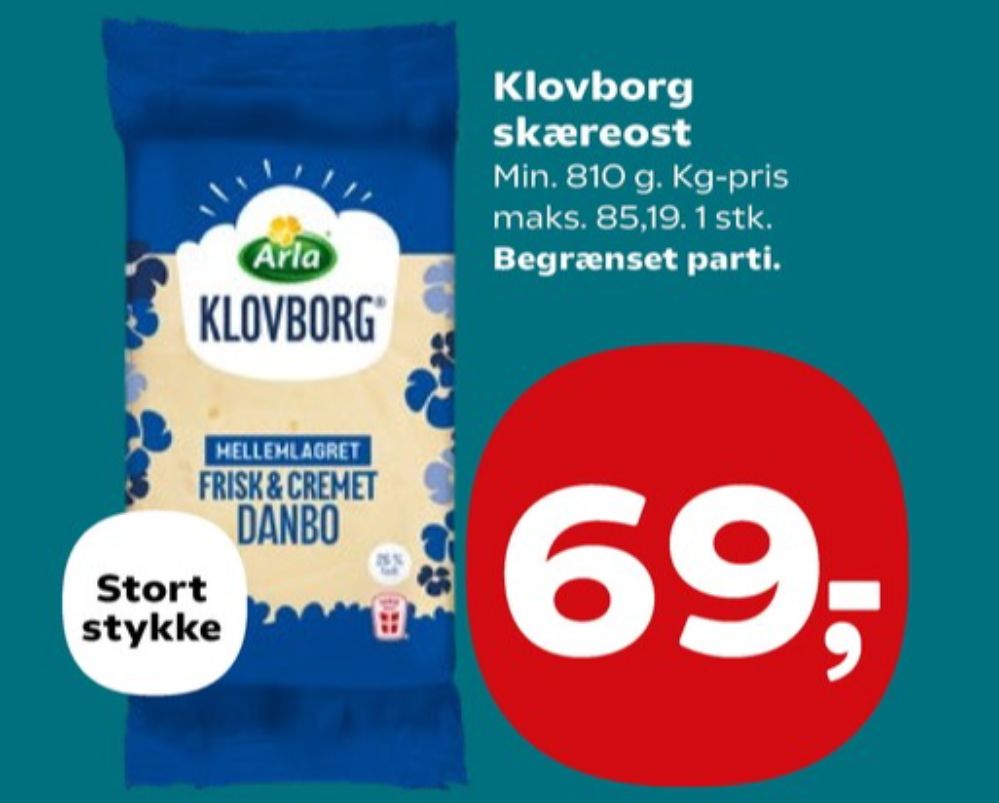 Klovborg, Skæreost Danbo Mellemlagret